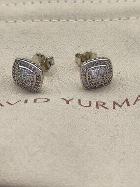 David Yurman 925 Silver Earrings with Original Pouch